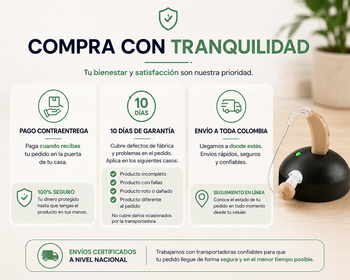 Audífono amplificador recargable
